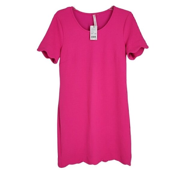 NY Collection Medium Pink Short Sleeve Knit Dress Barbiecore - Picture 1 of 6